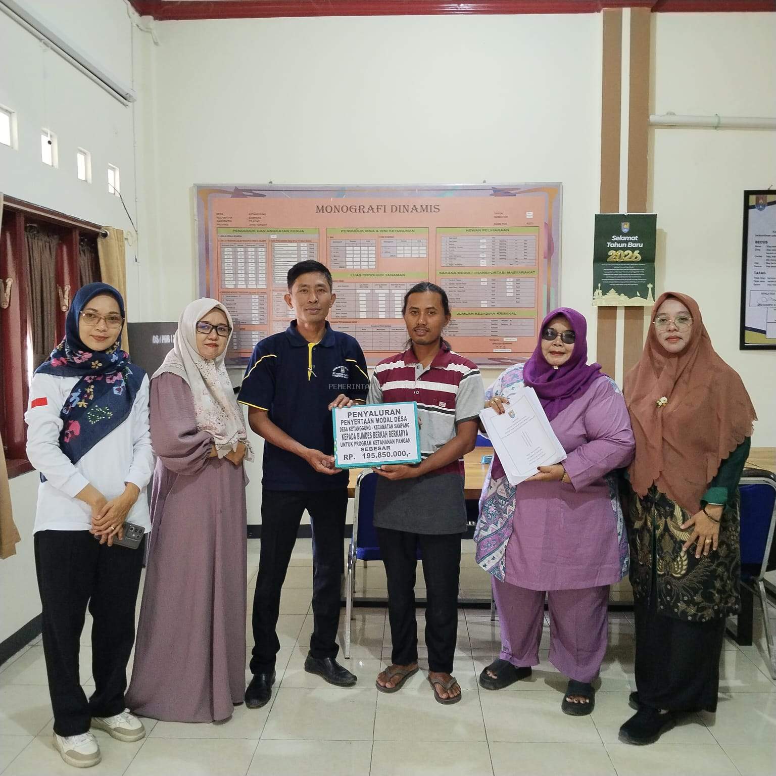 Penyaluran Penyertaan Modal Desa kepada BUMDes Berkah Berkarya untuk Program Ketahanan Pangan